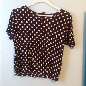 Polka dot crop pocket tee